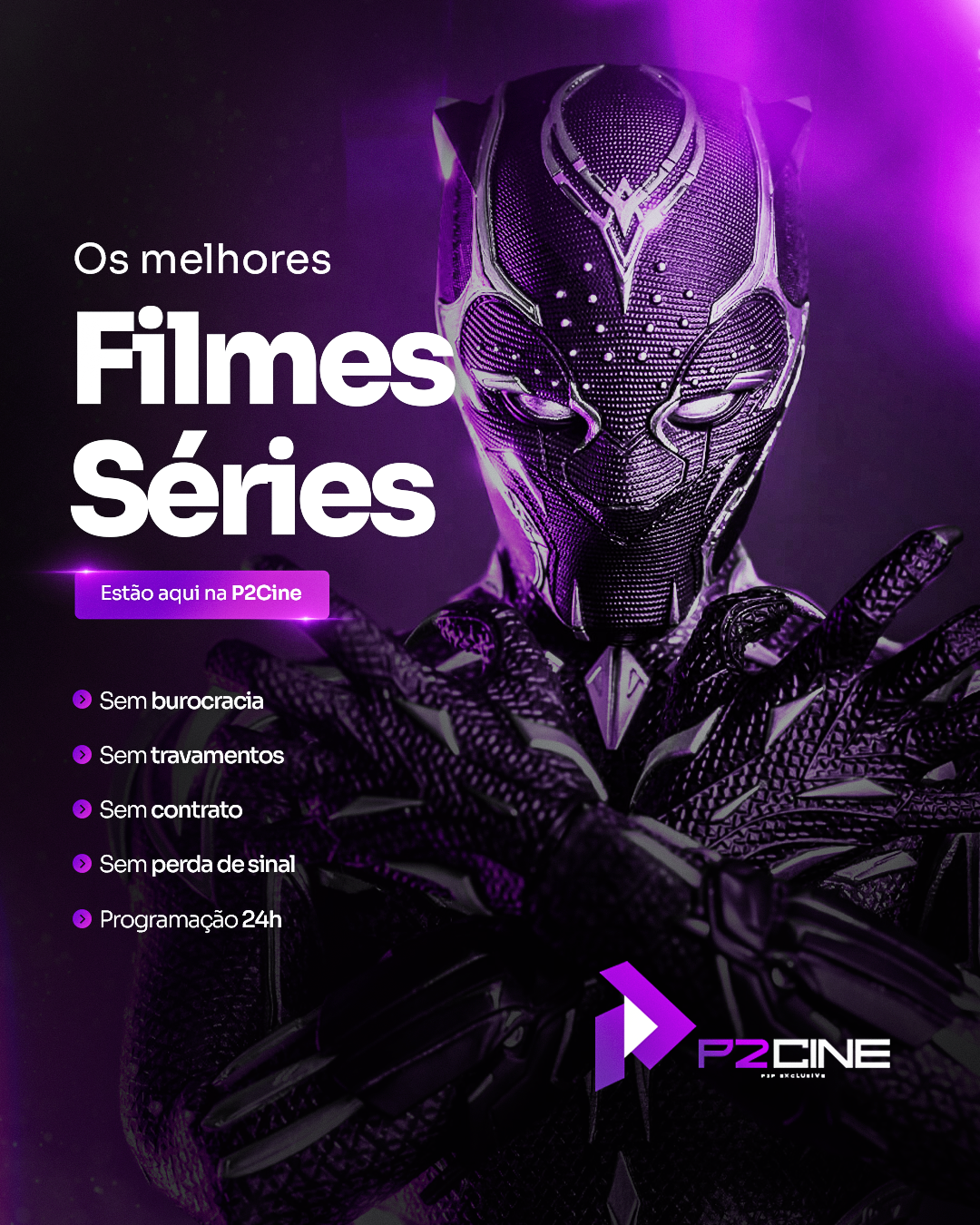 Benefícios do P2Cine IPTV: Melhor lista 2025, suporte 24 horas, assista de onde quiser, teste IPTV grátis